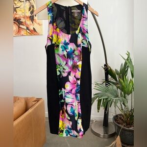 Charlie Jade Silk Black & Floral Print Dress